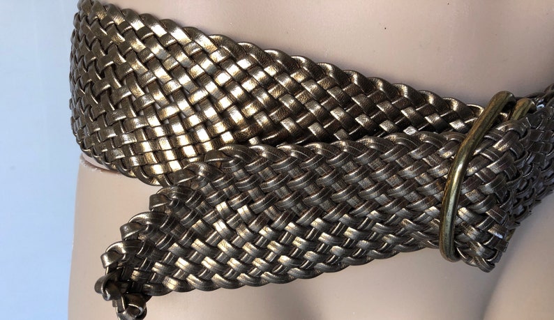 Estate Boho Gold Tone Woven Chunky Belt