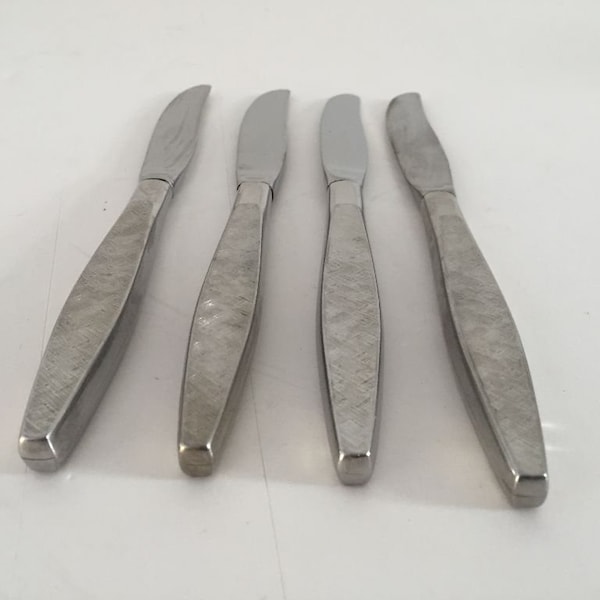 Midcentury Modern Stainless Steel 1847  Rogers Bros IS Silver Set of 4 Knives