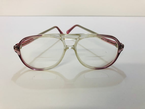70’s Lucite Women’s Eyeglasses Clear/Lavender Dip… - image 1