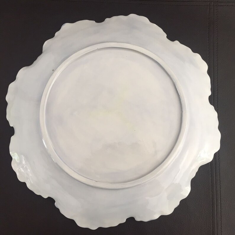 Estate Vintage Handmade Pottery Large Decorative Plate Excellent!
