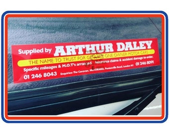 Arthur Daley Motorama Replica Self Adhesive Window Sticker