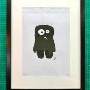 Flumpf black A4 screen print. Framed, numbered an initialled. 1/8 image 2