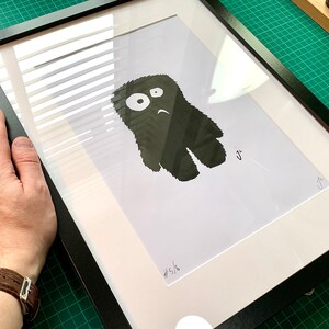 Flumpf black A4 screen print. Framed, numbered an initialled. 1/8 image 3