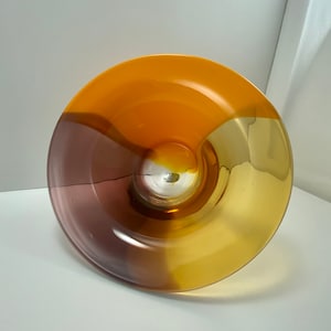 Teleflora Glass Vase Art - Purple Orange Yellow Bowl - Mid Century Vintage Bowl - Gift - Floral Flower Arrangement - Gift - Planter - Dish