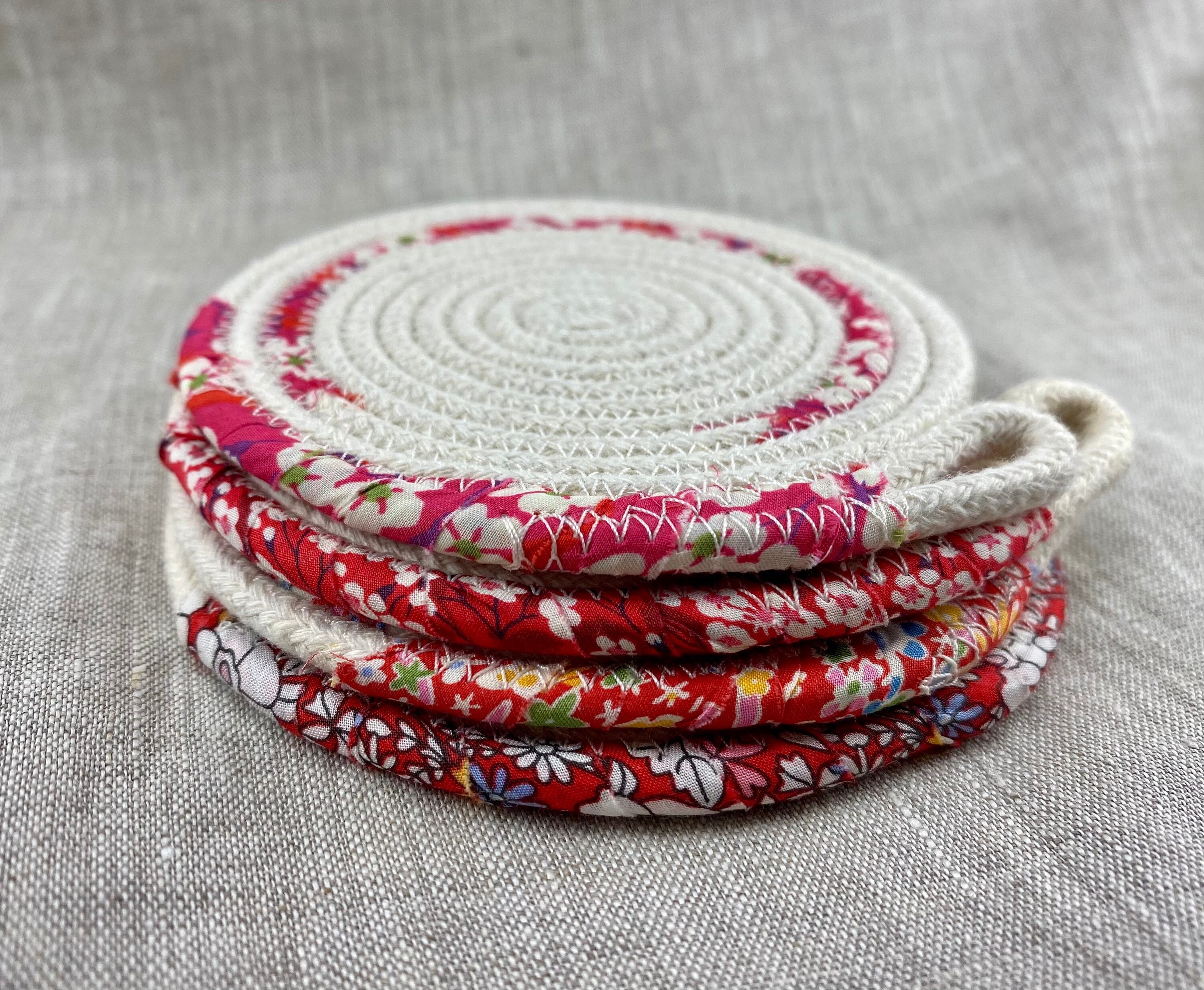 Coasters Gift Lawn Set of 4 Rope Coasters Handmade Housewarming Natural ...
