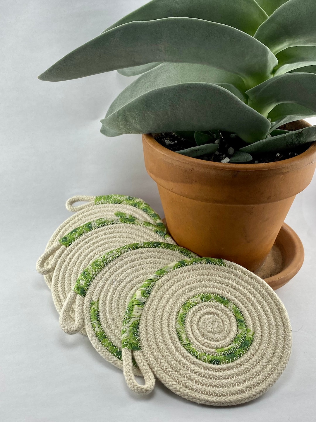 4 Liberty of London - Rope Coasters - Set of 4 - Green Lime Spots ...