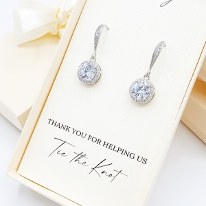 Personalized bridesmaid gift, Bridesmaid jewelry Bridesmaid earrings silver, Bridesmaid proposal gift personalized, Bridesmaid earrings gift