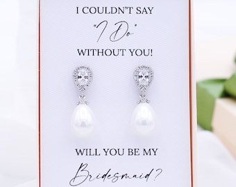 Earrings for Bridesmaid Gifts, Bridesmaid Jewelry Gift, Bridesmaid Earrings, Maid of honor gift, Maid of honor earrings, Earrings Bridesmaid