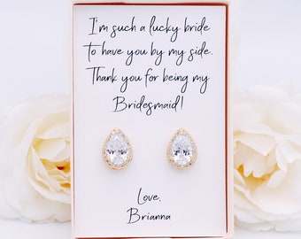 Bridesmaid Earrings, Gold Bridesmaid Earrings, Bridal Party Jewelry Gifts, Bridesmaid Jewelry Gold, Bridesmaid Jewelry Gift, Bridesmaid Gift
