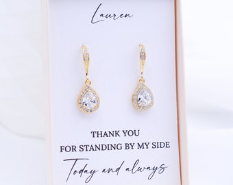 Bridesmaid jewelry Personalized Bridesmaid gift Bridesmaid earrings Wedding jewelry for bridesmaids Gift for bridesmaid Bridesmaid earrings