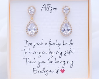 Bridesmaid Earrings, Gold Earrings Gift, Bridesmaid Jewelry, Bridesmaid Earrings Gift, Earrings Bridesmaid, Wedding Earrings, Bridal party