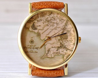 Map watch. Old map. Unique Watch. Gift for women. Men watch. Globe watch. Travel gift. Adventure. Explore. Wanderlust
