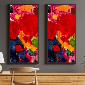 Rain in Colors | Abstract Acrylic Art | Vivid Rainy Day Painting | Colorful Canvas Art | Dynamic Abstract Rainfall