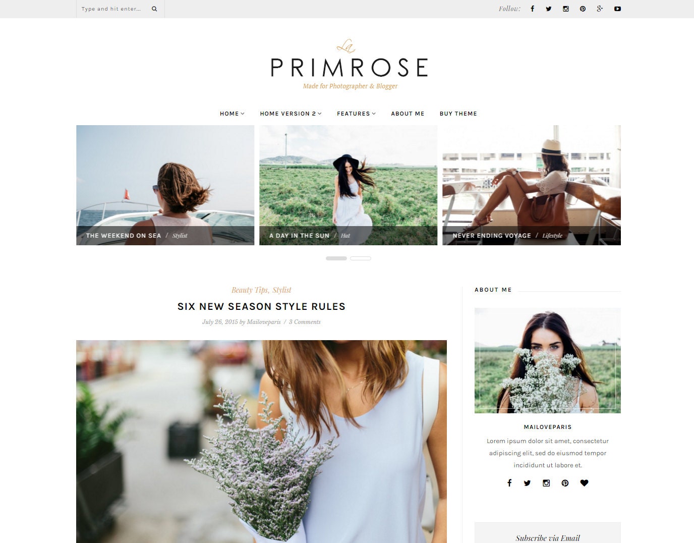 Wordpress theme wordpress template Feminine wordpress theme Etsy