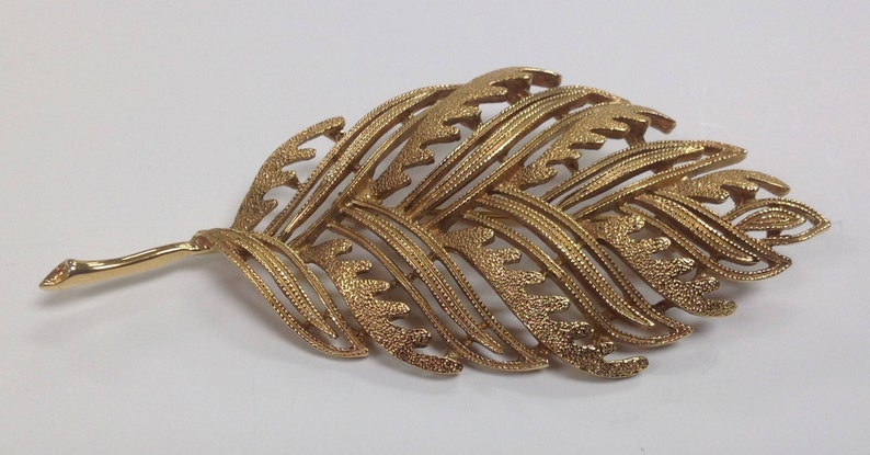 Vintage PIM Signed Articulated Leaf Brooch image 1