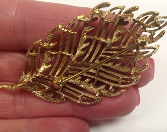 Broche Vintage Feuille - Années 80, Signée VPCP - Occasion