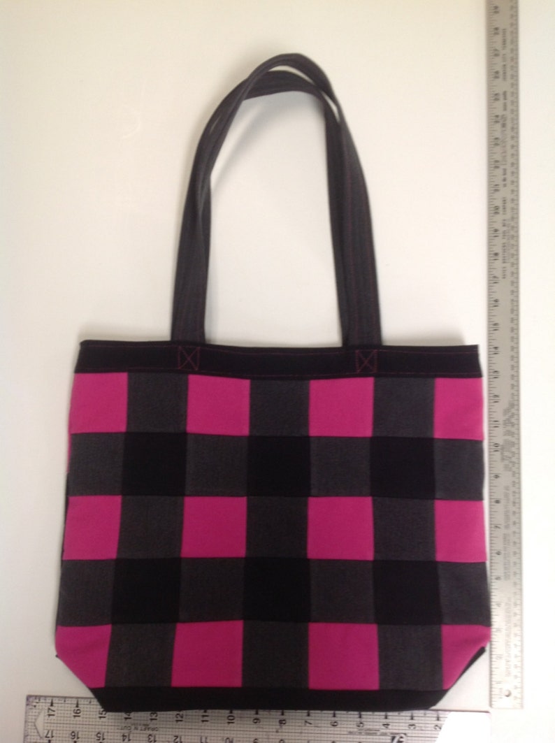 Bleu Redux Upcycle Buffalo Checks Denim Tote
