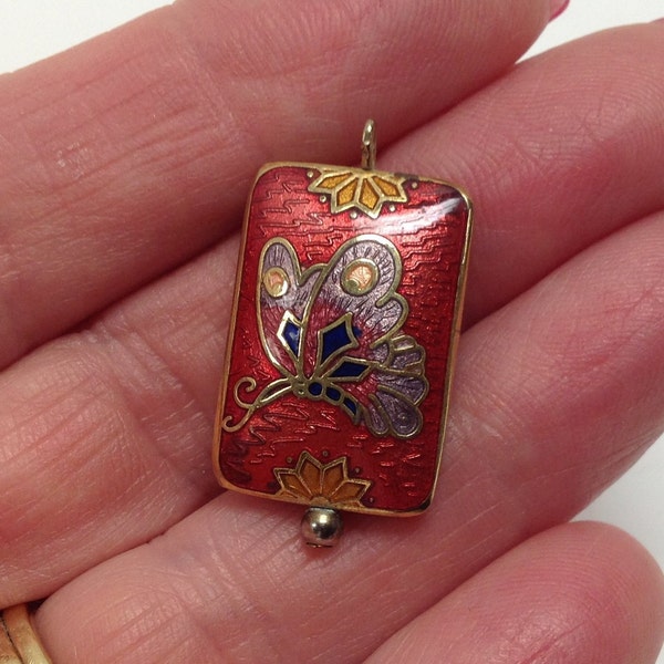 Vintage Cloisonne Butterfly Pendant