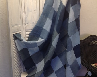 Bargain-Priced "Denim in the Rough" Large Picnic or Utility Blanket