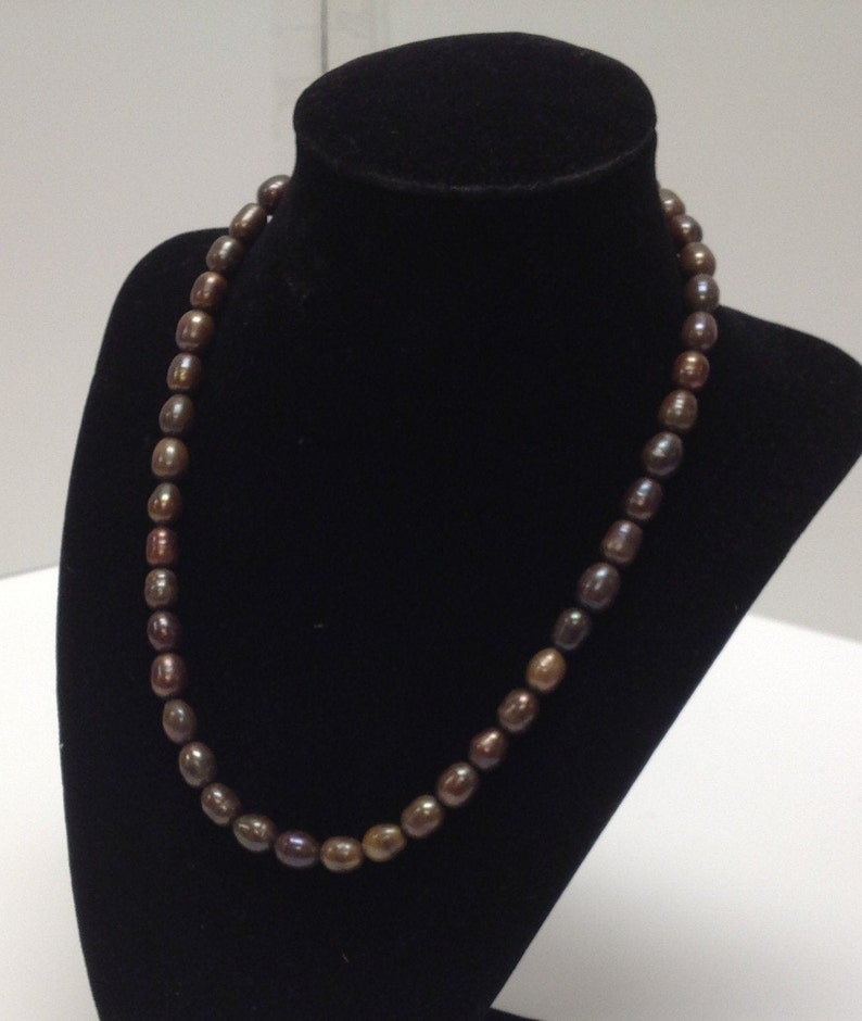 Vintage Bronze Dyed Freshwater Pearl Necklace