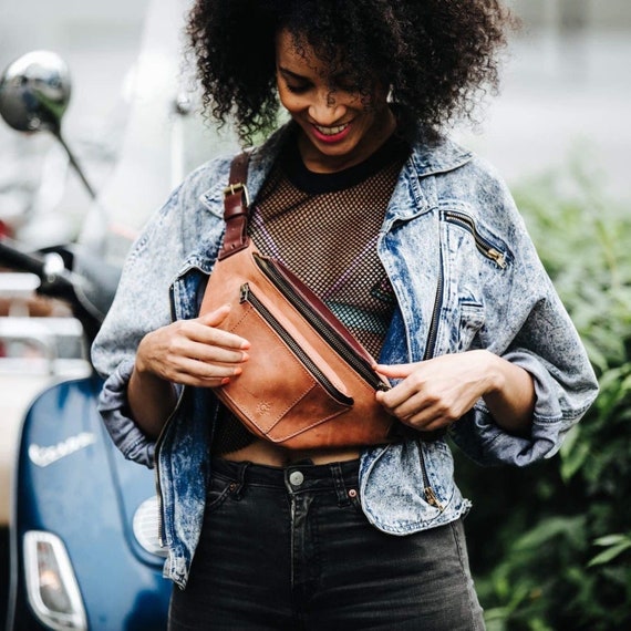 Leather Sling Bag Womens Chest Bag Hip Bag Belt Bag Leather Leather Sling Bag Womens Chest Bag Hip Bag Belt Bag Leather