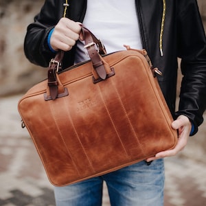 Office leather bag Leather briefcase Leather messenger bag Computer bag for men Laptop bag Men’s bag