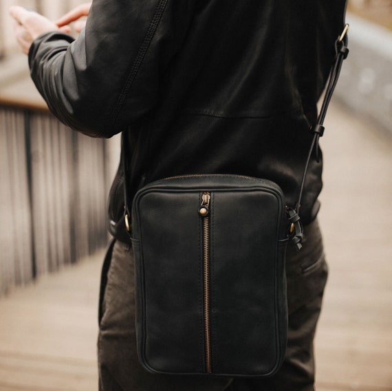 Small Messenger Bag Crossbody Leather for Men