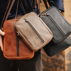 Shoulder bag Leather mens bag Small Bag Leather messenger bag Leather crossbody bag Gift for husband Christmas gift