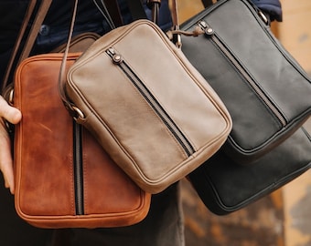 Shoulder bag Leather mens bag Small Bag Leather messenger bag Leather crossbody bag Gift for husband Christmas gift