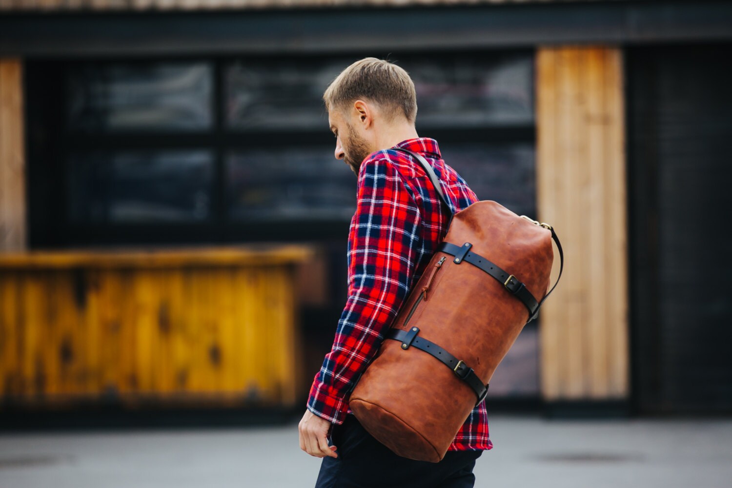 Top Load Duffle Bag Dufflepack Travel Bag Leather Men's Etsy