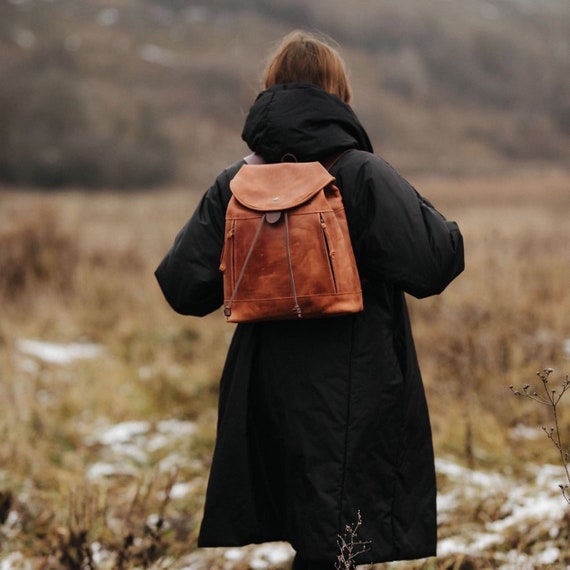 Leather Backpack Women s Daily Pack Leather Daily Pack Womens Leather Backpack Valentines Day Gift Etsy UK