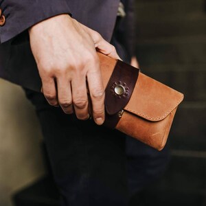 Cartera de cuero Tarjetero Clip para billetes Cartera de viaje Riñonera Cartera minimalista Cartera grande Regalo de Navidad
