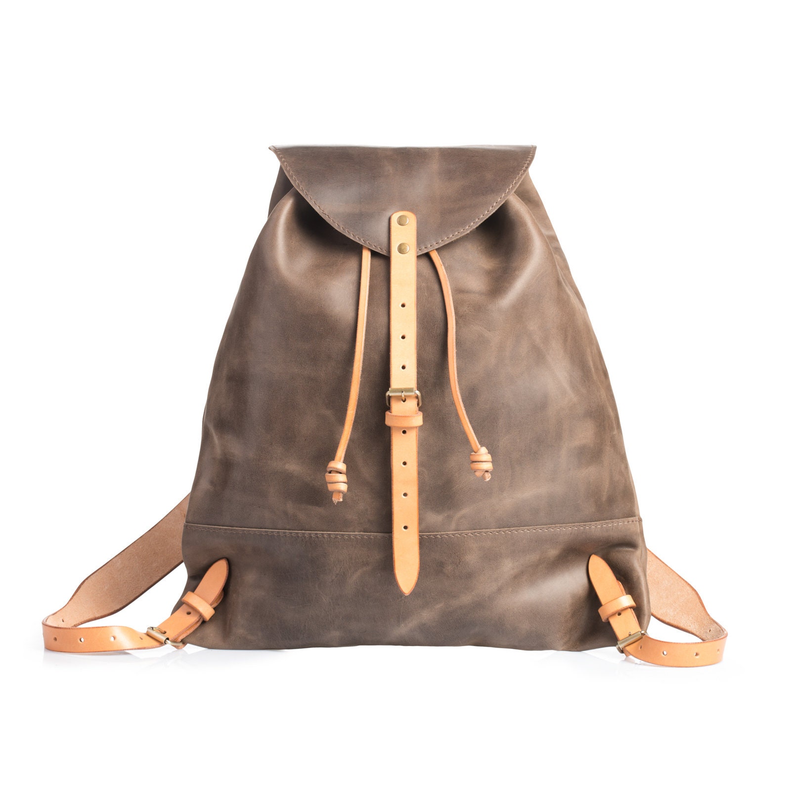 Womens Vintage Leather Backpack Bag Small Rucksack Bag For Women