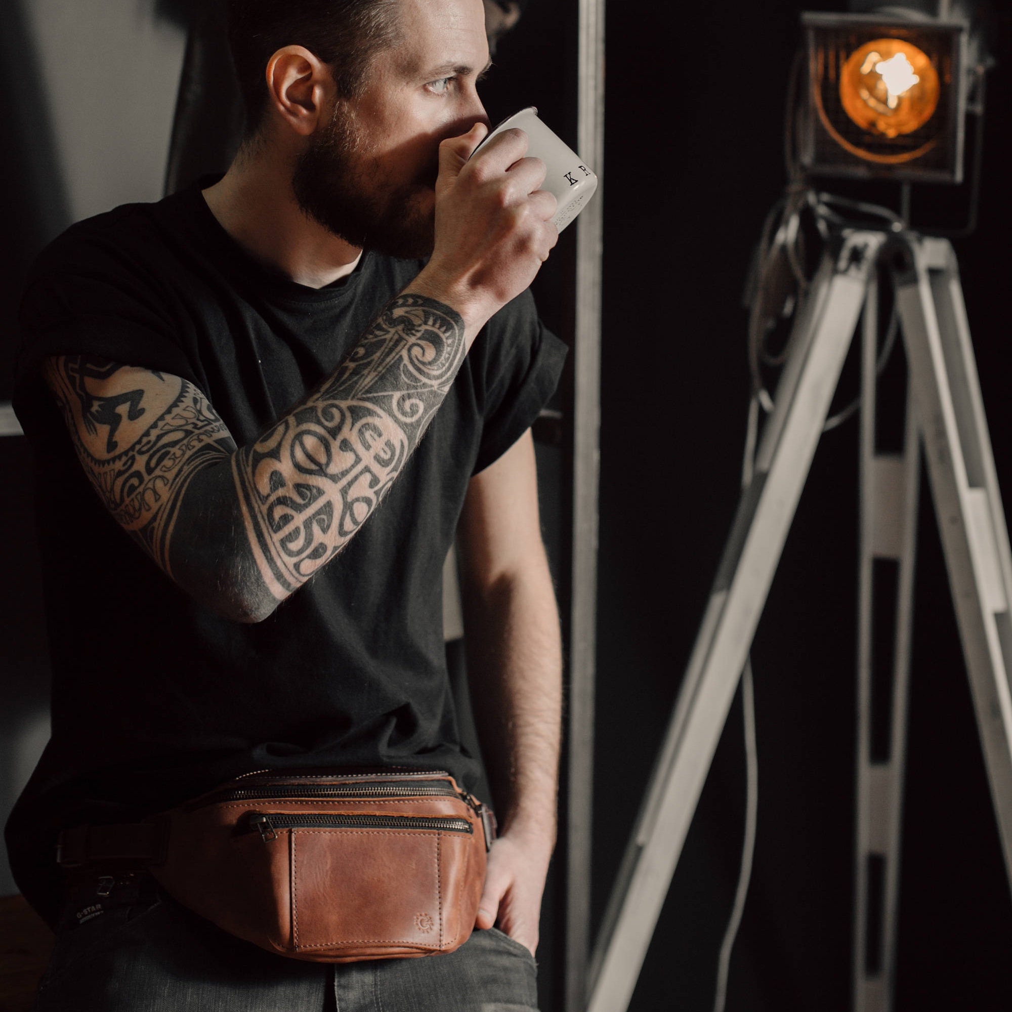 Leather Sling Bag Womens Chest Bag Hip Bag Belt Bag Leather Leather Sling Bag Womens Chest Bag Hip Bag Belt Bag Leather