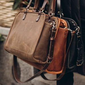 Leather tote bag for women Classic tote Leather Messenger bag Large daily bag