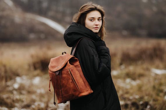 Student Backpack Leather Backpack Woman 