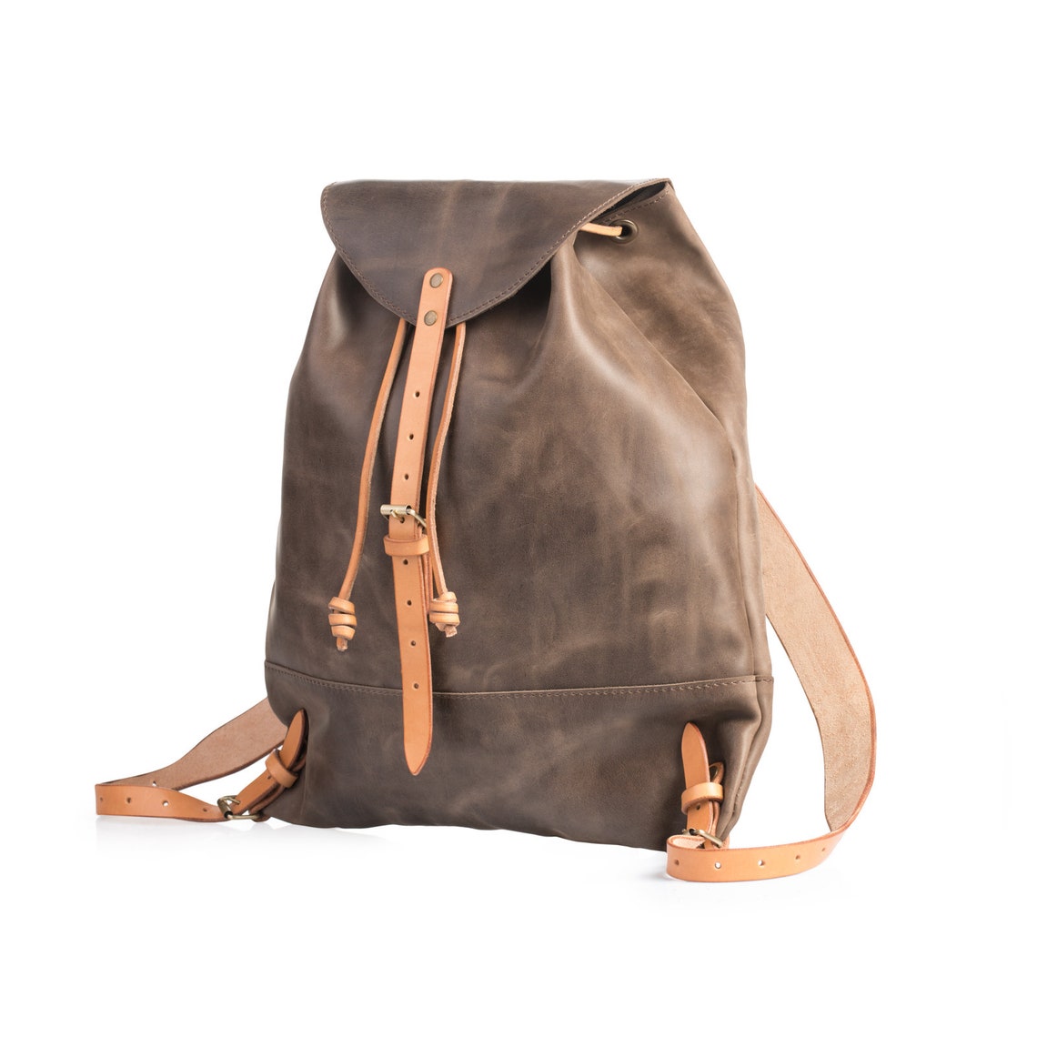 Leather Backpack by Kruk Garage Women's daily pack Leaf Etsy