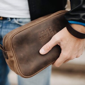 Toiletries pouch Leather Dopp kit Toiletry bag Men’s pouch Shaving bag Men’s gift Father day gift