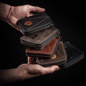 Small wallet Leather billfold wallet Personalized gift Pocket sized wallet Small leather wallet Christmas gift