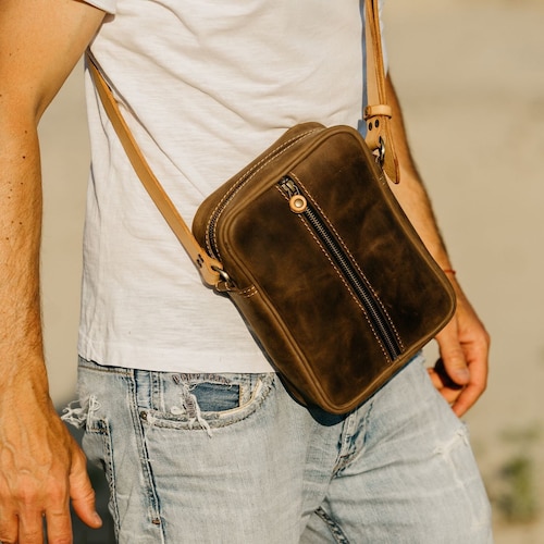 Crossbody Bag for Men Leather Mens Bag Small Bag Leather - Etsy