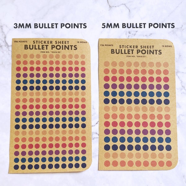 Bullet Points 3mm & 4mm - for Field Notes