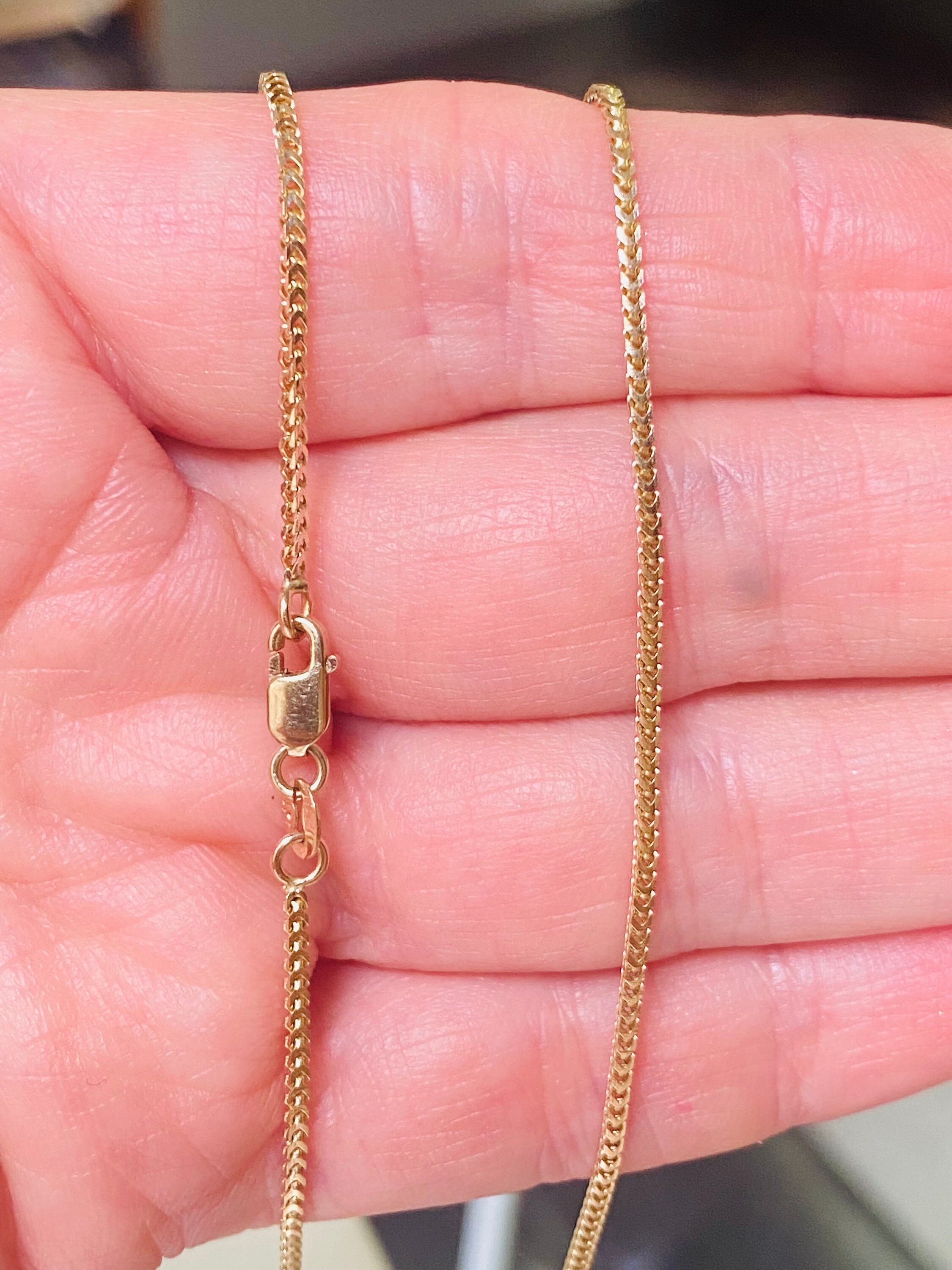 14K Solid Gold Snake Chain Necklace 1.3 Mm Thin Delicate Etsy