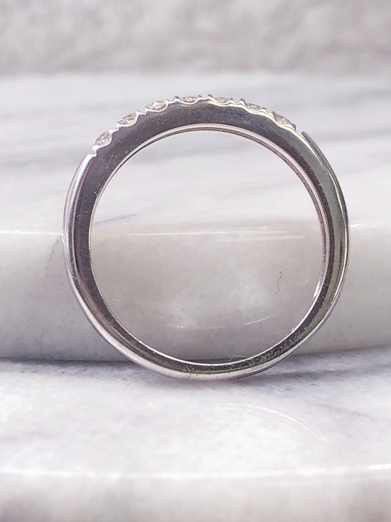 Men's 7-Stone Diamond Wedding Band In 925 Sterling Silver - Size 9, Handcrafted In USA - View #3