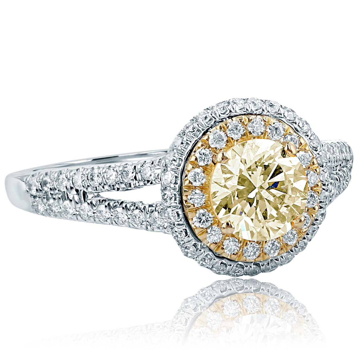 Round yellow diamond ring Clearance