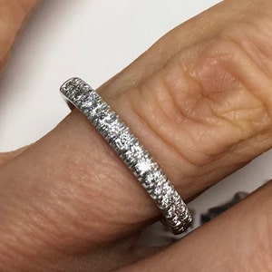 0.30Ct Diamond Wedding Band, Pave Set Diamond Wedding Ring, Stacking Ring, Stackable Anniversary Ring, Women's Ring