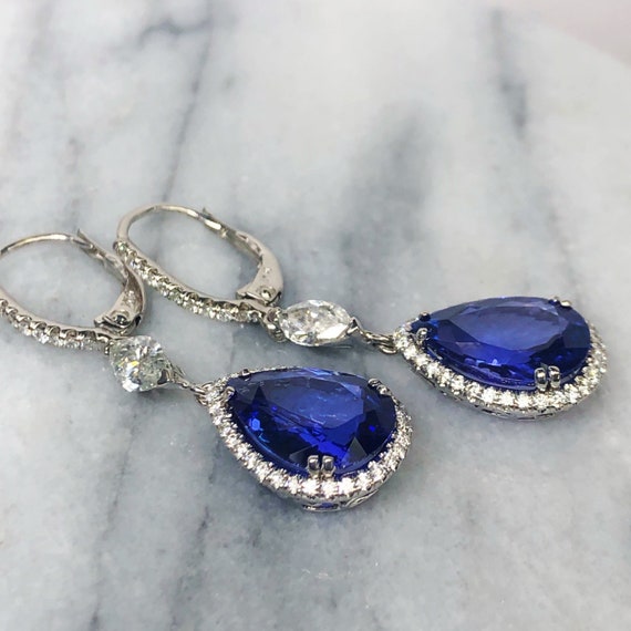Etsy tanzanite earrings deals