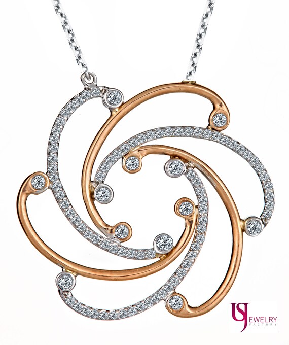 Diamond swirl pendant necklace discount