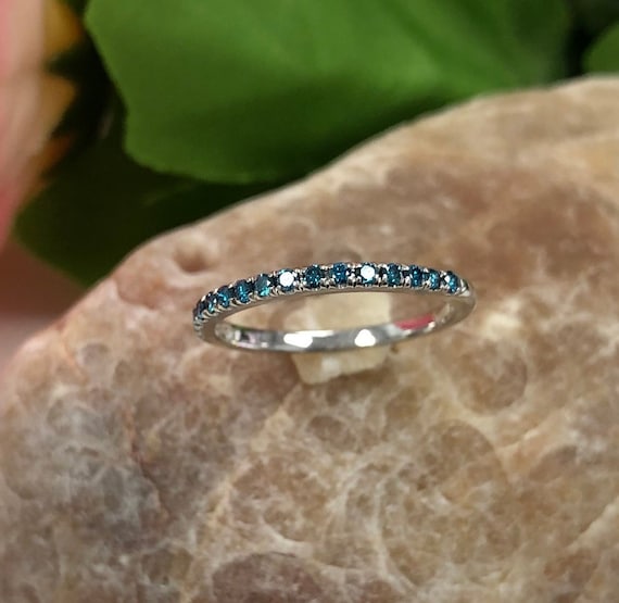 Triple Blue Diamond Row Wedding Band 1 5 Ct In 15801 Dubois Fur