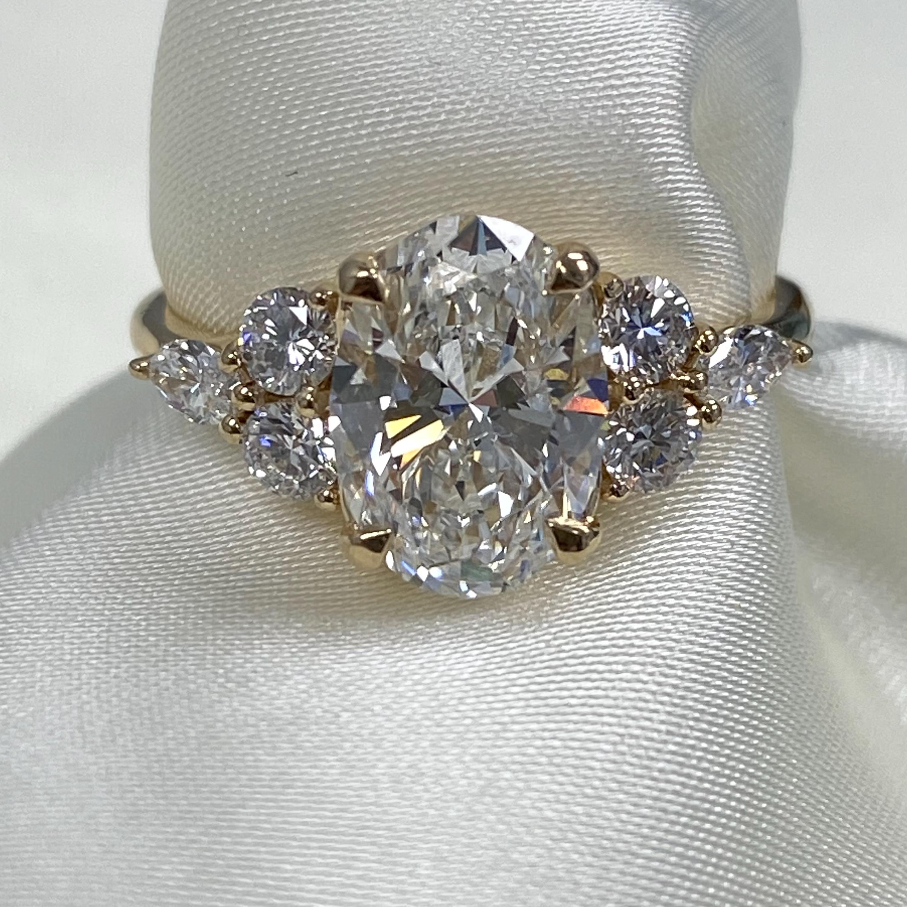 2ct IGI Oval Cut Lab Grown Diamond Engagement Ring, 14k Gold 2.50ctw - Etsy