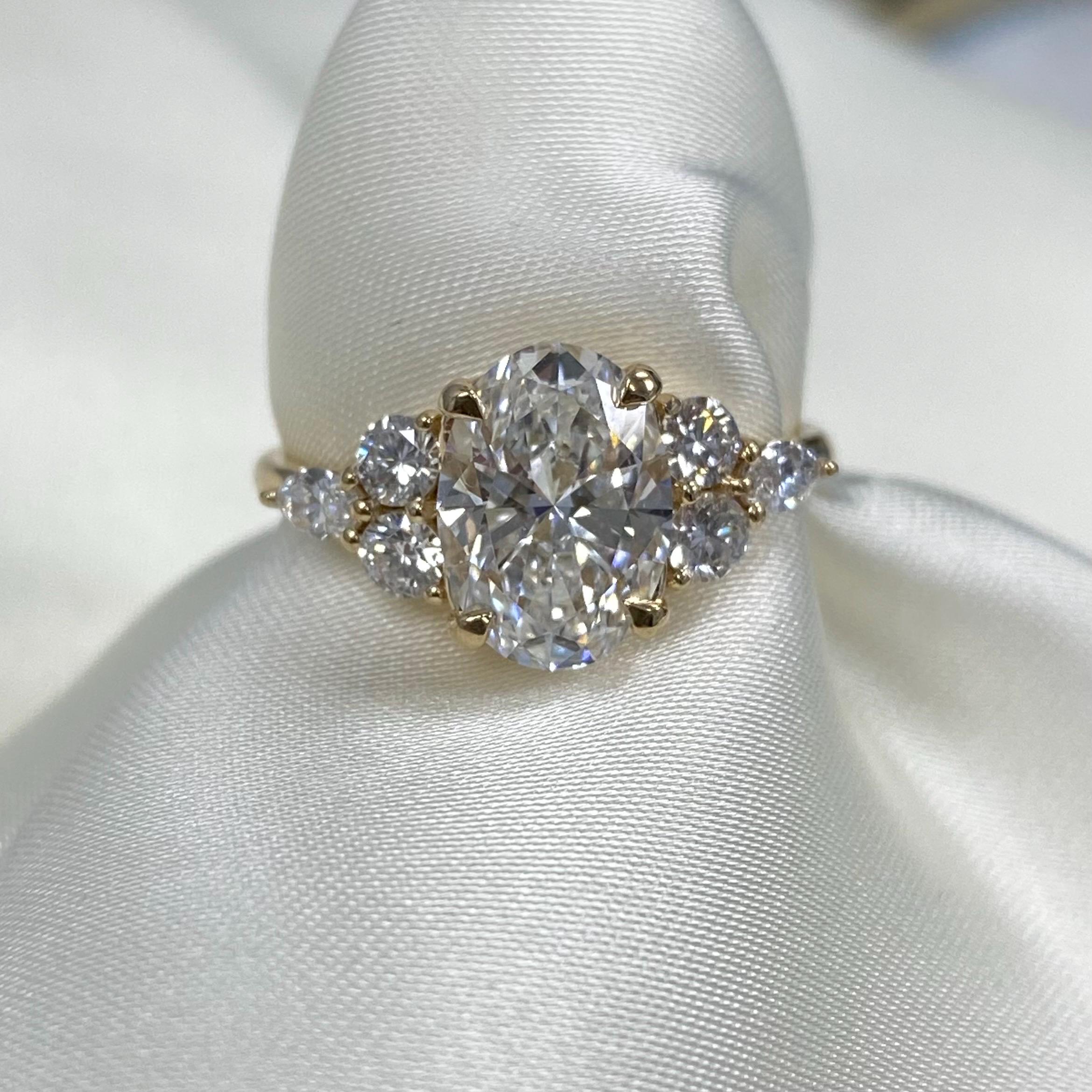 2ct IGI Oval Cut Lab Grown Diamond Engagement Ring, 14k Gold 2.50ctw - Etsy